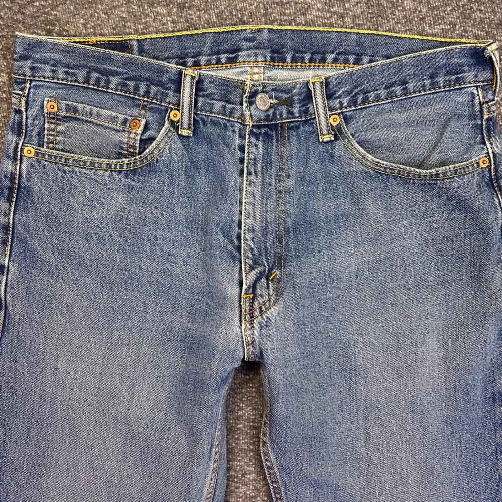 Levis 505 Jeans Mens 36x30 Blue Regular Straight Casual Denim 100% Cotton Casual